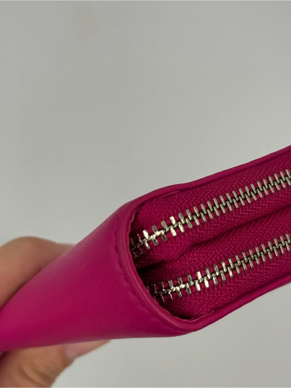 Coach Magenta Leather Zip Wristlet